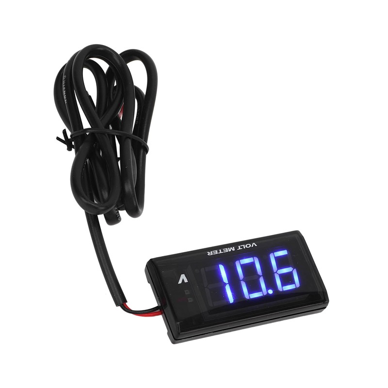 Universal LCD Motorcycle Voltmeter Ultra Thin Waterproof Voltmeter with Left