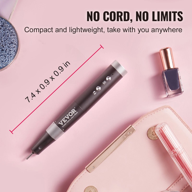 Electric Cordless Nail Drill 30000RPM Rechargeable Nail E File Machine