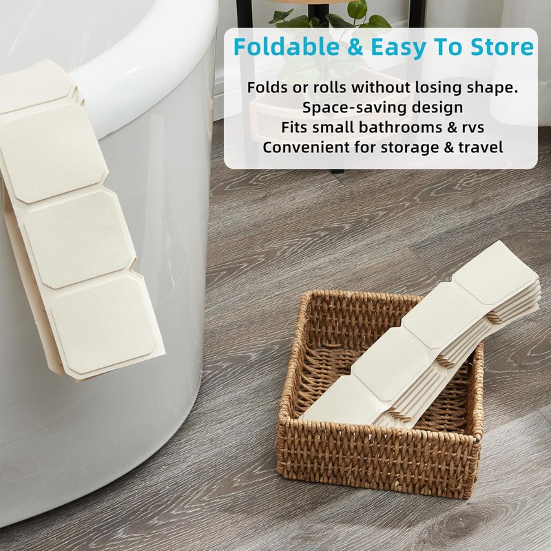 Non-Slip Silicone Bathtub Mat, Foldable Bath Tub Mat, 14.9 x