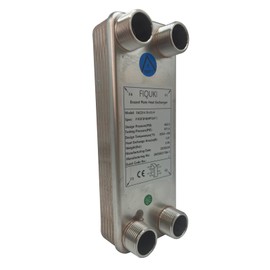 3"x8" 10 Plates SS316L/Copper Brazed Plate Heat Exchanger with 3/4" MPT Port - Water to Water for Water Heating, Floor Heating, Snow Melting, Industrial & Commercial Refrigeration