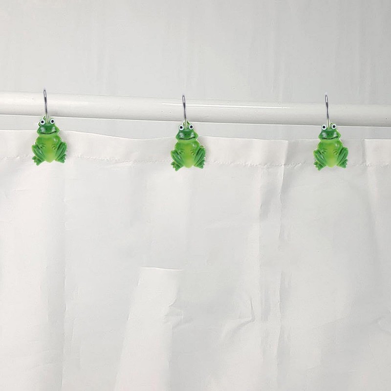 Alipis 12pcs Green Resin Shower Curtain Hooks Glide Rings for