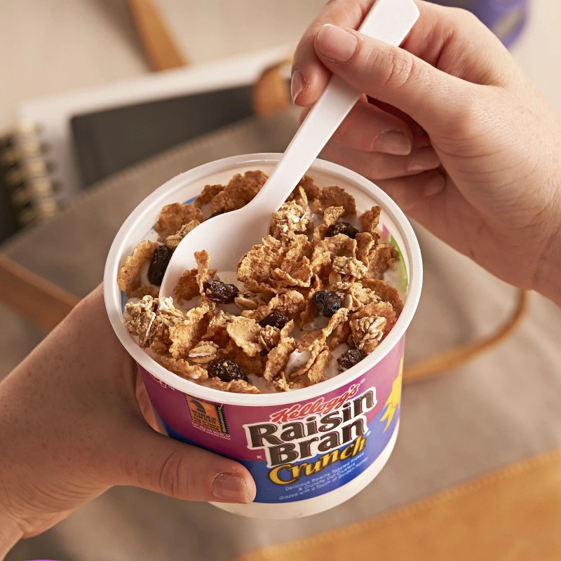 Raisin Bran Kellogg's Raisin Bran Crunch Breakfast Cereal Cups, Fiber