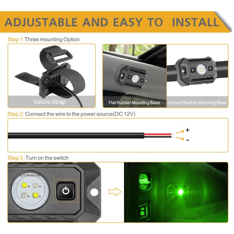 UTV Dome Light with Switch, Rfroad Lighting Universal Roll Bar