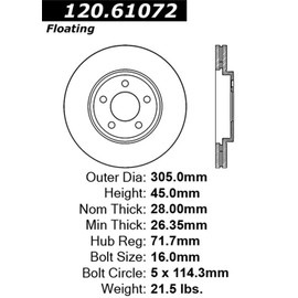 StopTech 126.61072SL Sport Slotted Brake Rotor- Front Left