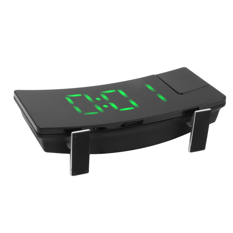 Radio Projection Alarm Clock LED Display Electronic Clock Curved Screen