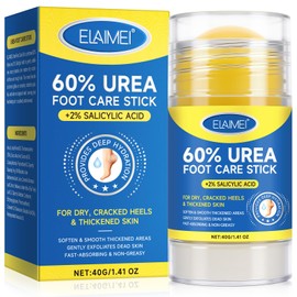Urea Foot Cream with Salicylic Acid – Heel Stick for Cracked Feet, Repairs Dry Rough Heels Fast, Intensive Moisturizer for Dead Skin, Hydrating Heel Balm with Urea for Smooth -Looking Feet