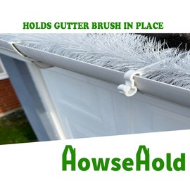 Gutter Brush Clips White [100 Pack] Keeps Gutter Brush/Gutter Mesh Guards in Place