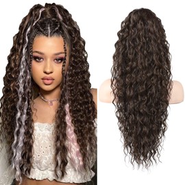 Brown Ponytail Extension, SEIKEA 26" Lightweight Curly Drawstring Ponytail Long Thick Fake Pony Tail Multi Layered Natural Soft Clip in Hair Extensions Ponytail Synthetic for Women Chocolate Brown