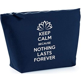 Hippowarehouse Keep Calm Because Nothing Lasts Forever Lotus printed make up cosmetic wash bag 18x19x9cm
