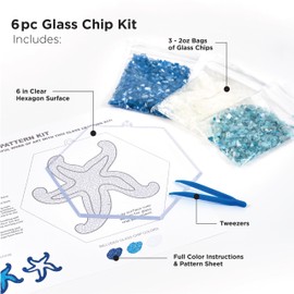 FRAGMENT EFFECTS, Starfish Glass Chip Kit, 6 Piece Set Perfect, for DIY Arts and Crafts Projects