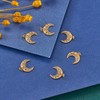 COGCHARGER 6 Pcs Brass Moon Cubic Zirconia Charm Pendants Brass