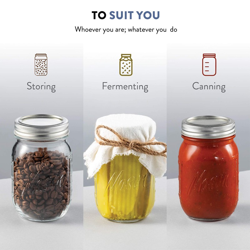 Paksh Novelty Mason Jars with Lids & Sealer - 5