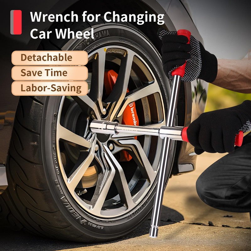 BCJCLTS Lug Wrench, Tire Wrench With 1/2-Inch Drive and 2PCS