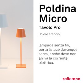 Zafferano Poldina Pro Micro Lamp LED Cordless (Orange)