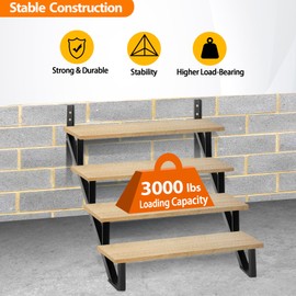 Toriexon Steel Stair Step Riser 2 Pack, 4-Step Steel Stair Stringer, One Step Stair Stringer for Outdoor Steps and Outdoor Stairs