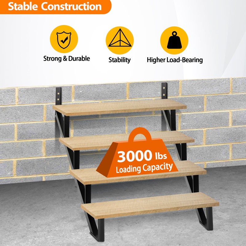 Toriexon Steel Stair Step Riser 2 Pack, 4-Step Steel Stair