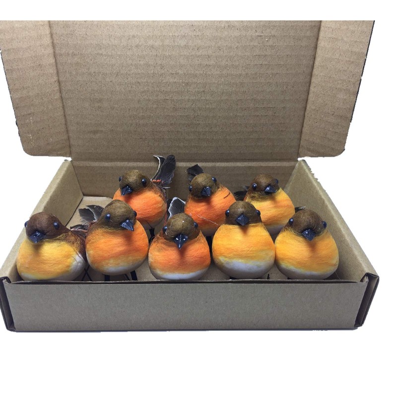 HAORONG 8PCS Large Robin Bird Christmas Tree Decoration Craft Very