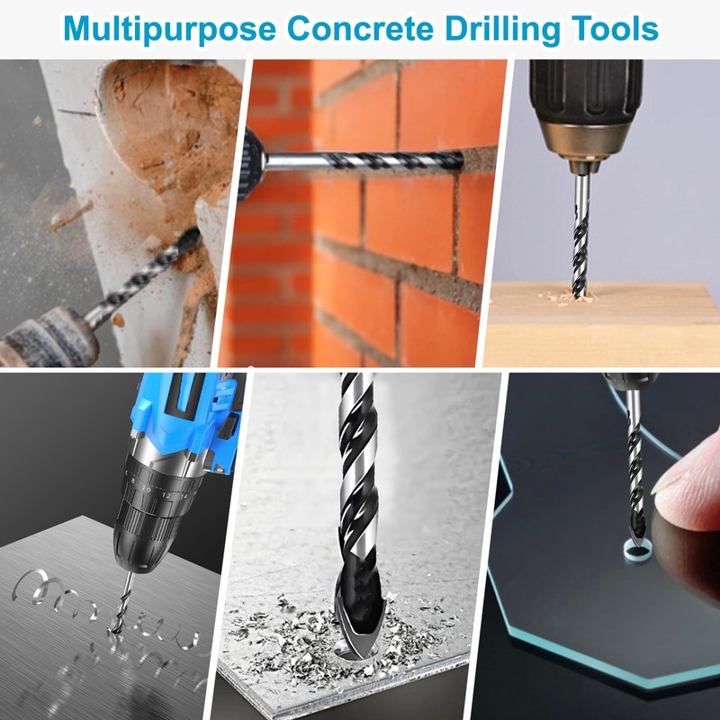 Ocasar 12Pcs Masonry Drill Bit Set and Concrete Drill Bit