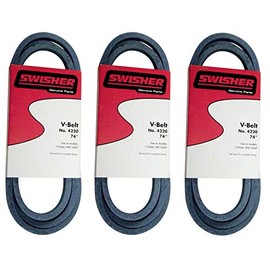 Swisher 4220 74-Inch Belt - Fits Select 44-in, 42-in and 22-in Mowers (3 Pack)