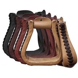 Showman Leather Covered Western Stirrups! New Horse TACK! (Light Brown)