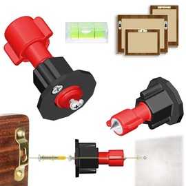 ANFU Keyhole Marker, Keyhole Slot Marking Tool, Picture Mounting Tool, Wall Marker Hanging Pictures, Mounting Tools kit for Pictures (Red, 2 Pack)