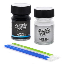 ScratchesHappen Exact-Match Touch Up Paint Kit - Midnight Black (32J) for Saab - Essential (Paint + Clear Coat)