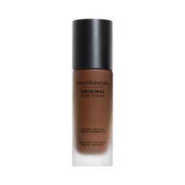 bareMinerals Original Pure Serum Radiant Natural Liquid Skincare Foundation Mineral SPF 20, Hydrating Skin Tint, Dewy Finish, Lightweight, Medium Coverage, Non-Comedogenic, Vegan