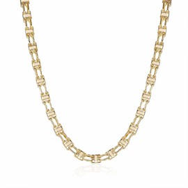 THE BLING KING Heavy 10mm 18k Gold Plated Cage Chain Unmatched Luxury, Enhanced Strength, and Dazzling Detailing Heavyweight Design with Robust Clasp (Dimensions: 10mm x 36 inches, Weighs 180g)