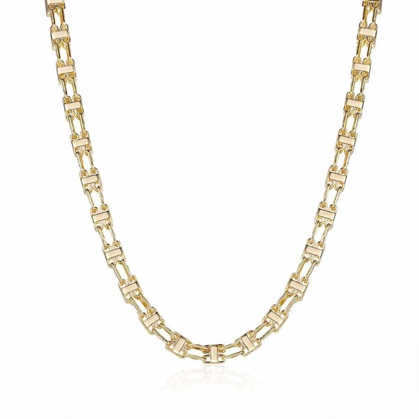 THE BLING KING Heavy 10mm 18k Gold Plated Cage Chain