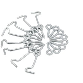 Jersvimc 2 Inch Silver Eye Latch Swivel Window Latch(8Pcs), Steel Cabin Hook with Mounting Screws for Gate Door Wood