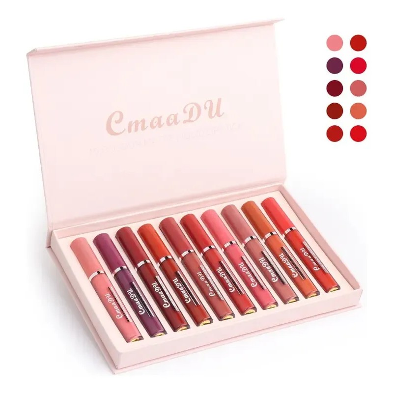 Juego De 10 Cajas De Pintalabios Y Brillos De Labios