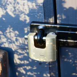 Yale - Y114B/60/114/1 High Security 60mm Brass Shutter Padlock - Shutter Hardened Steel Shackle - 3 Keys