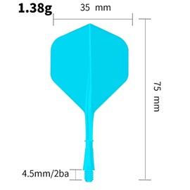 DAHI 9pcs Dart Shafts and Flights Made of One Piece Darts Accessories 2BA Dart Shafts and Flights Black/Blue/White