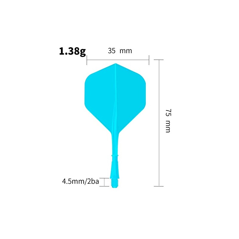 DAHI 9pcs Dart Shafts and Flights Made of One Piece