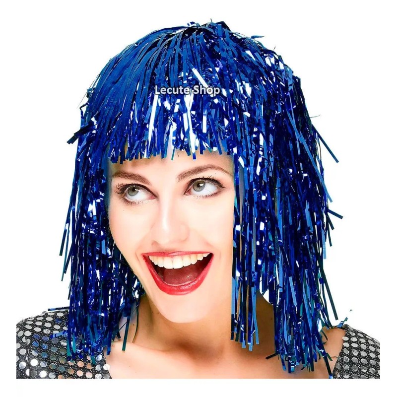 Lecute 50 Pelucas Metalicas Papel Fiesta Batucada Rave Antro Disco