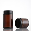 2 Pcs 8oz Amber Glass Jars Refillable Cosmetic Containers with