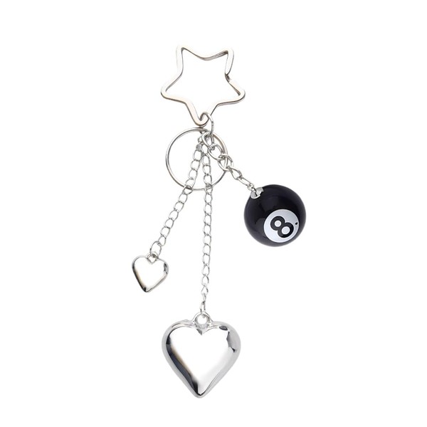 8 Ball Keychain Charm for Backpack Purse Billiard Ball Keychain