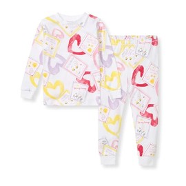 Burt's Bees Baby Baby Girl's Kids Pajamas, Tee and Pant 2-Piece Pj Set, 100% Organic Cotton, Bee Mine