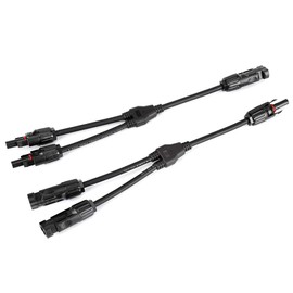Conector Y MC4 para Panel Solar, Cable de Extensión Paralelo de Rama 1 a 2, Adaptador de Conectores Macho/Hembra Resistente a la Intemperie y UV para Conexión de Paneles Solares Fotovoltaicos