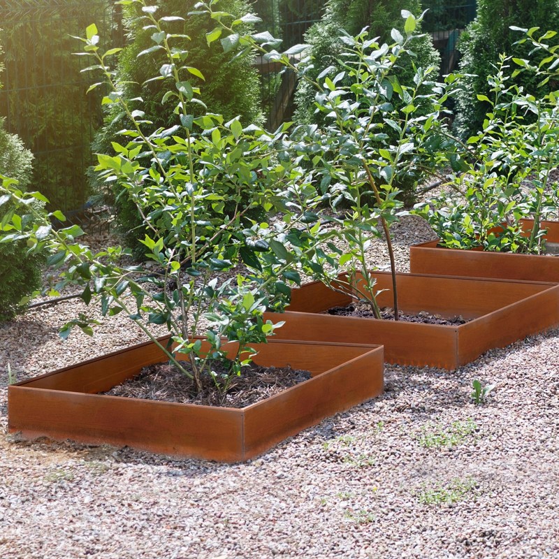 LAVEVE Landscape Edging Pre-Rusted Galvanized Steel, Hammer-in Metal Garden Edging