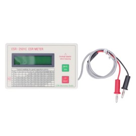 Fafeicy ESR Capacitor Tester, Intelligent Shut-Off Function DC Short Circuit Measurement ABS Material, Model ESR 2501C, Measuring Range 0-25Ω, Suitable for Capacity Testing