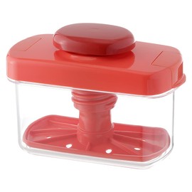 Máquina japonesa de pepinillos – Tsukemono – Sin BPA – Fabricado en Japón – 840 ml – Cuadrado – Transparente x Rojo