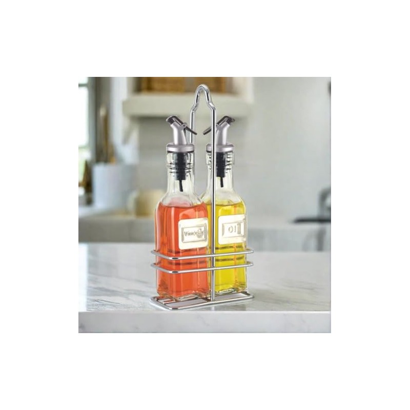 CUISINOX Cruet Oil and Vinegar Bottles Set with Dripless Spouts