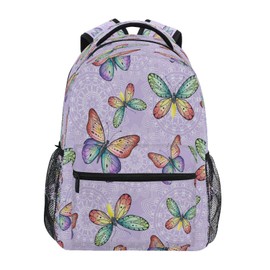 Kcldeci Kids Backpack for Girls Boys Butterflies and Mandala School Backpack Travel Toddler School Bag Backpacks Student Kids School Bags