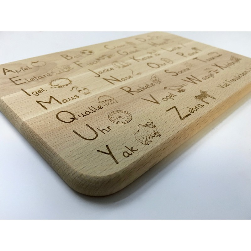 The breakfast board made of beech wood for learning, gift