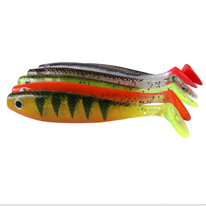 Rubber Fish Set with Glow Stick/Attractant/Rattle Channel 12 cm 20x