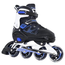 MammyGol Adult Inline Skates for Men Women, Roller Skates with Carbon Steel Bearings, TPR Brake, 3D Mesh, EVA Lining, PVC Upper | Adjustable Size for Better Fit for Skating Enthusiasts