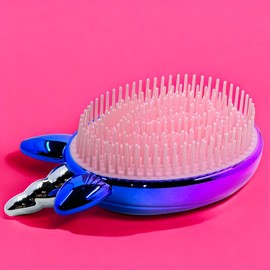 MIJOMA Unicorn Hair Brush for Detangling & Untangling for All Hair Types, Scalp Massage, Hair Brush To-Go, 11.5 x 6.5 cm, Shiny Unicorn Design, Wet & Dry Hair (Blue/Pink)