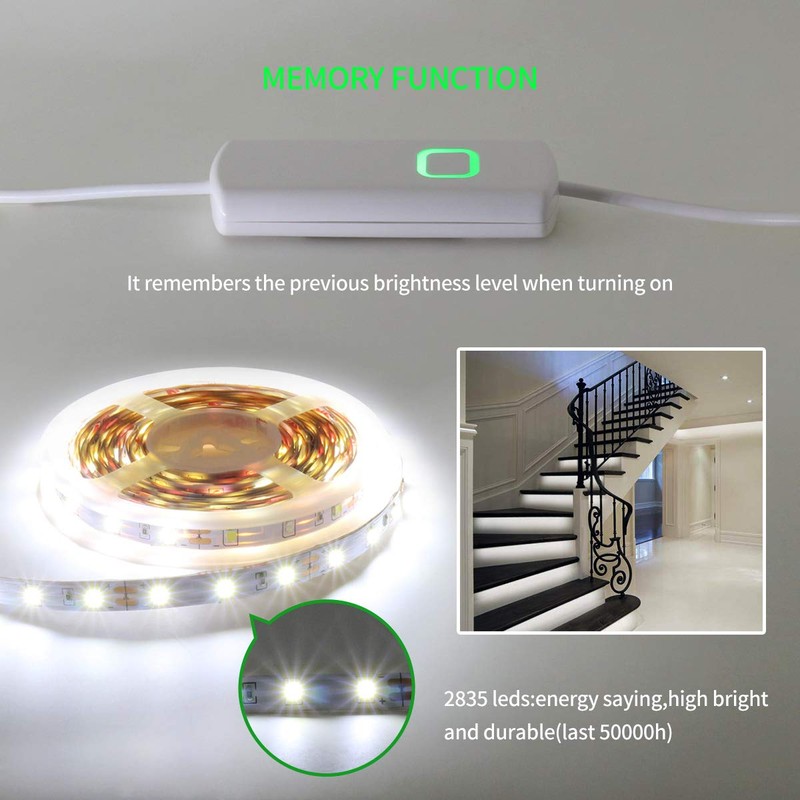 T907 White Dimmer Switch for 12V Led Strip Lights Adjust