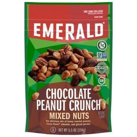 Emerald Nuts, Salty Sweet Chocolate Peanut Butter Mixed Nuts, 5.5 Ounce Resealable Bag
